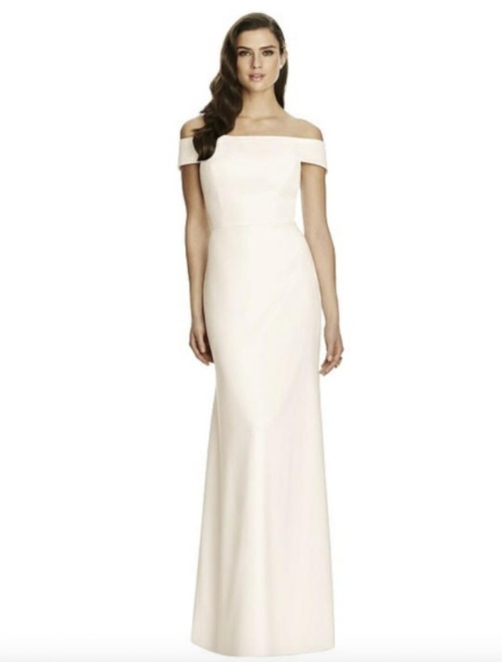 Dessy Collection One-Shoulder Ivory Evening Gown/Wedding Dress New Without Tags